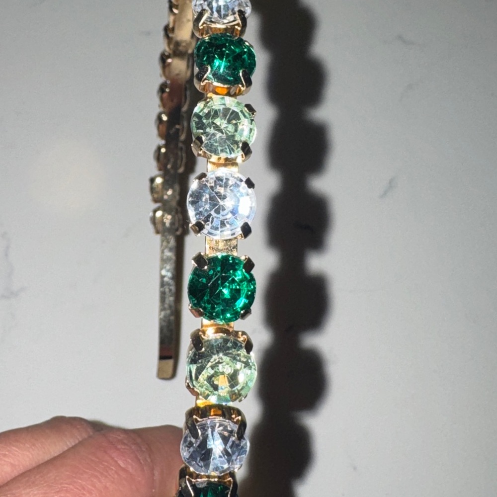 Green and Gold crystal headband